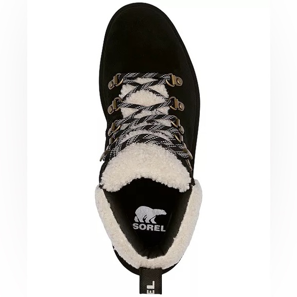 NWT Sorel Hi-Line Lace-Up Cozy Hiker Booties in Black and Tawny Buff Sz 5.🌻 - Picture 3 of 13